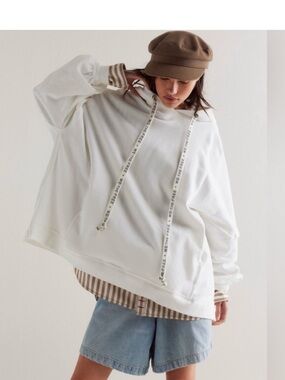 We The Free “ High Risk” Oversized Pullover Hoodie  NWT ivory